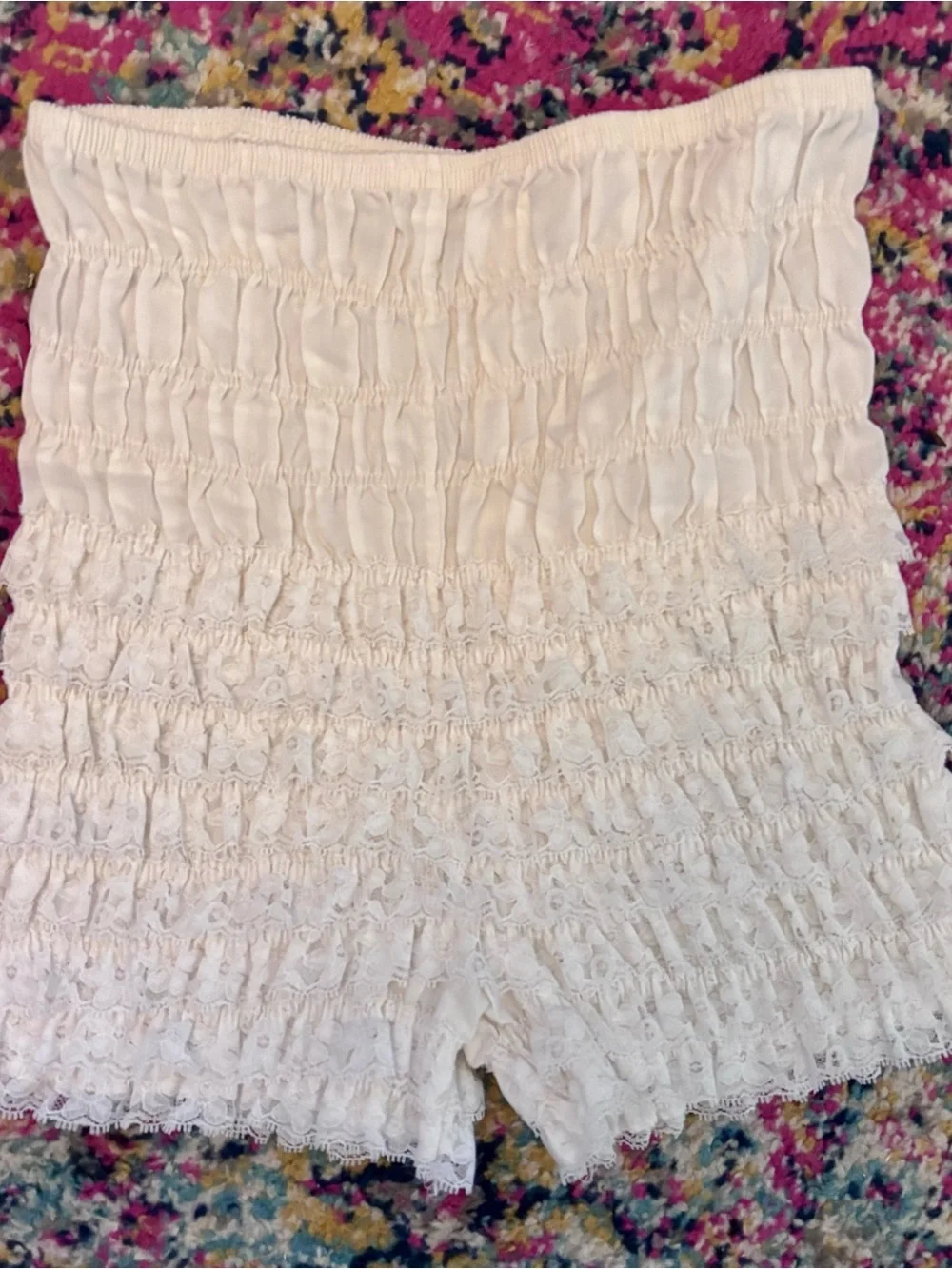 Vtg Malco Modes White Ruffled Square Dance Bloomers Pettipants Rockabilly Size M